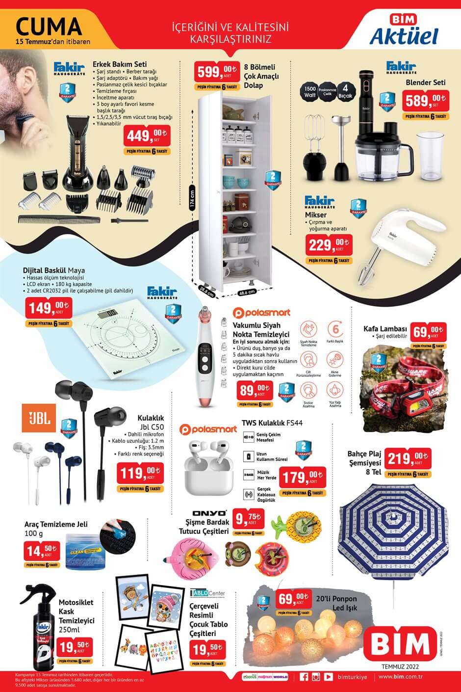 BİM 15 Temmuz kataloğu! 15 Temmuz Cuma BİM kataloğu yayınlandı mı?