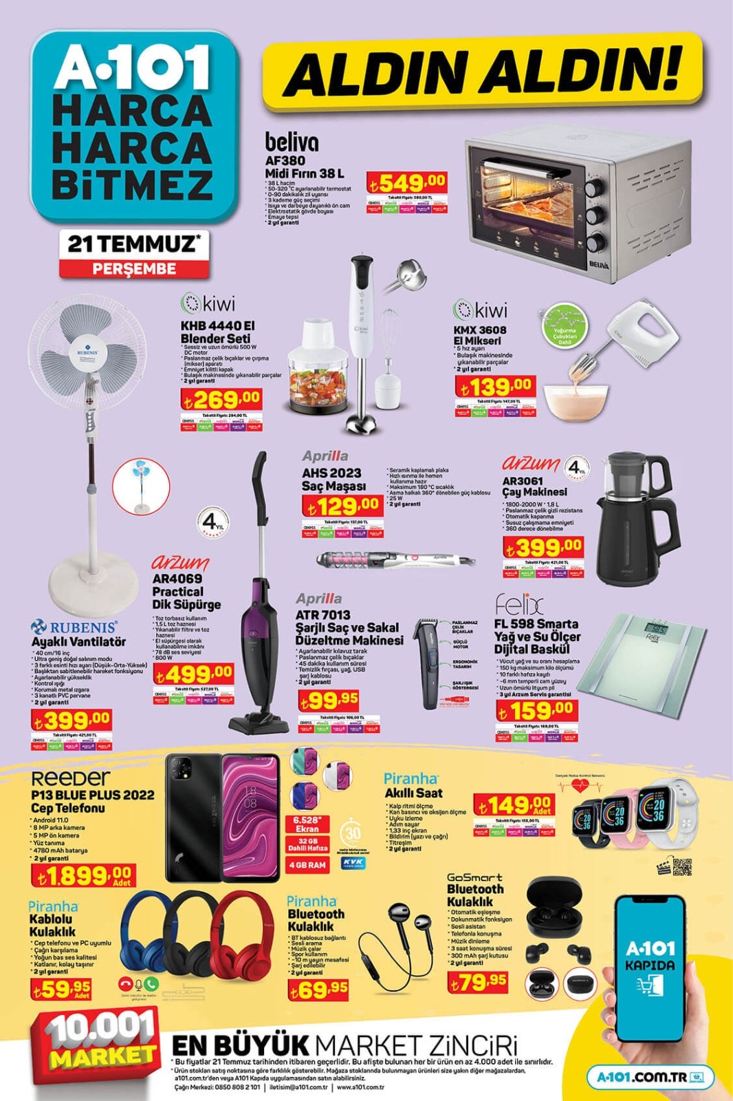 A101 21 Temmuz kataloğu yayınlandı! Ucuzunda ucuzu ürünler…