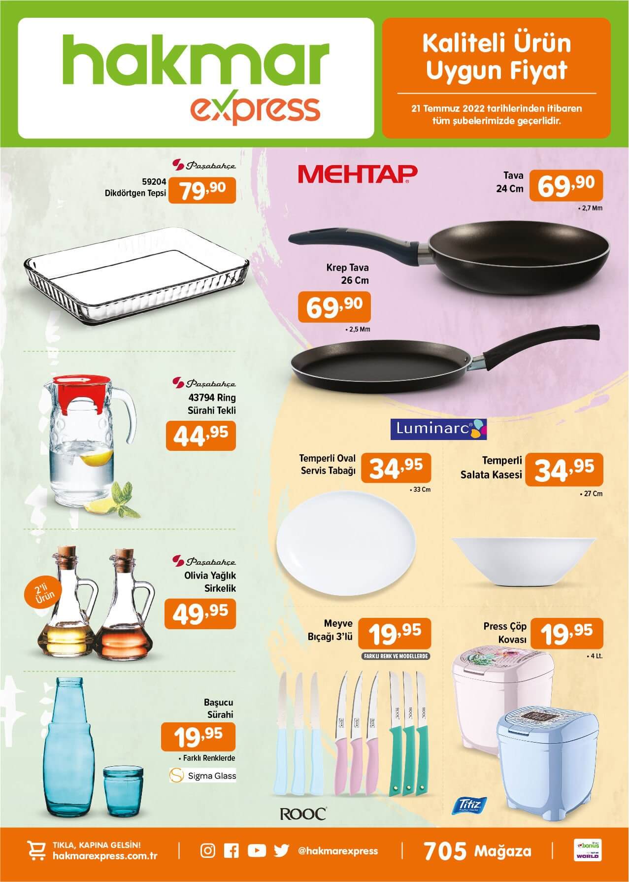 Hakmar Express 21 Temmuz aktüel ürünler kataloğunda neler var? İşte Hakmar 21 Temmuz 2022  fiyat listesi