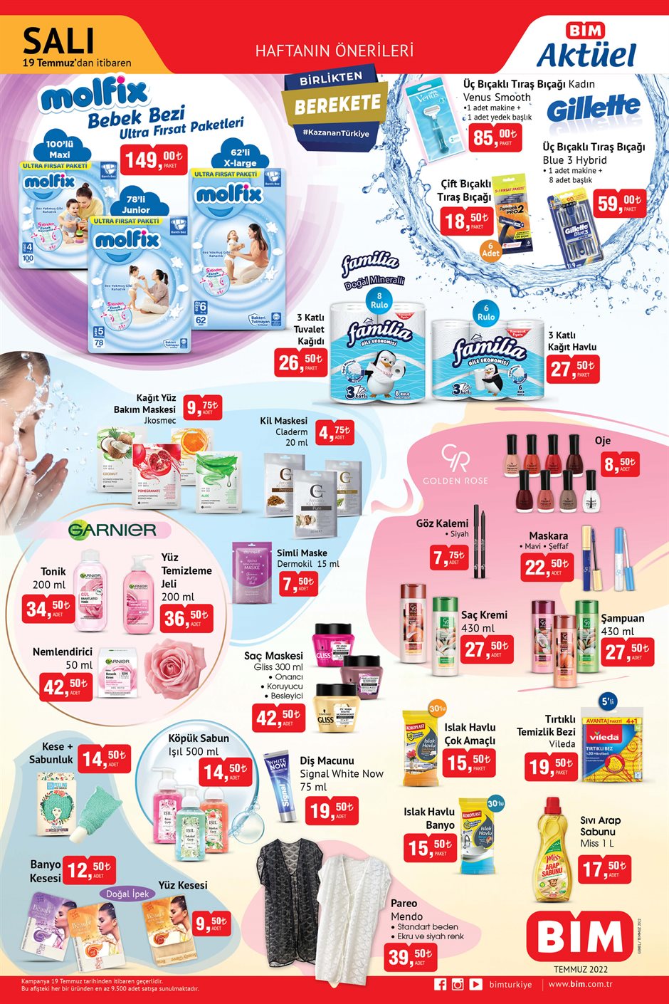BİM’den uygun fiyatlı kişisel bakım ürünleri! 19 Temmuz BİM fiyat listesi…