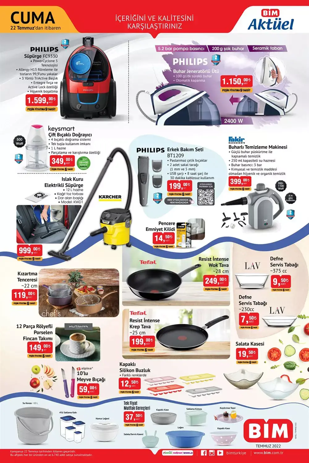 BİM 22 Temmuz 2022 aktüel ürünler kataloğu yayımlandı! Aktüel ürünlerde 9 Taksit fırsatı! 22 Temmuz 2022 fiyat listesi