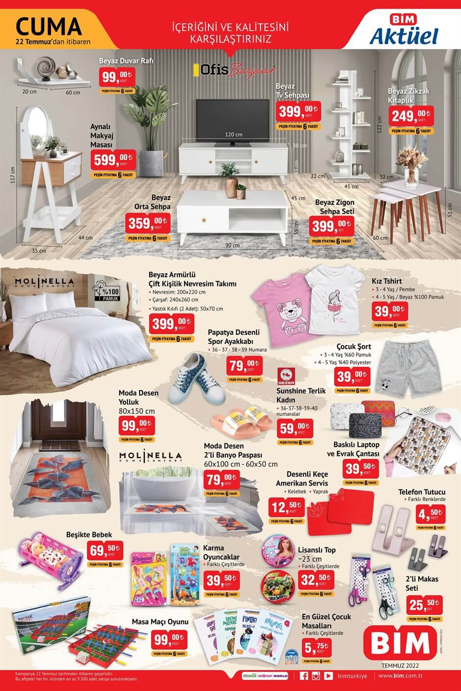 BİM 22 Temmuz Cuma aktüel ürünler kataloğu belli oldu! İşte 22 Temmuz 2022 fiyat listesi