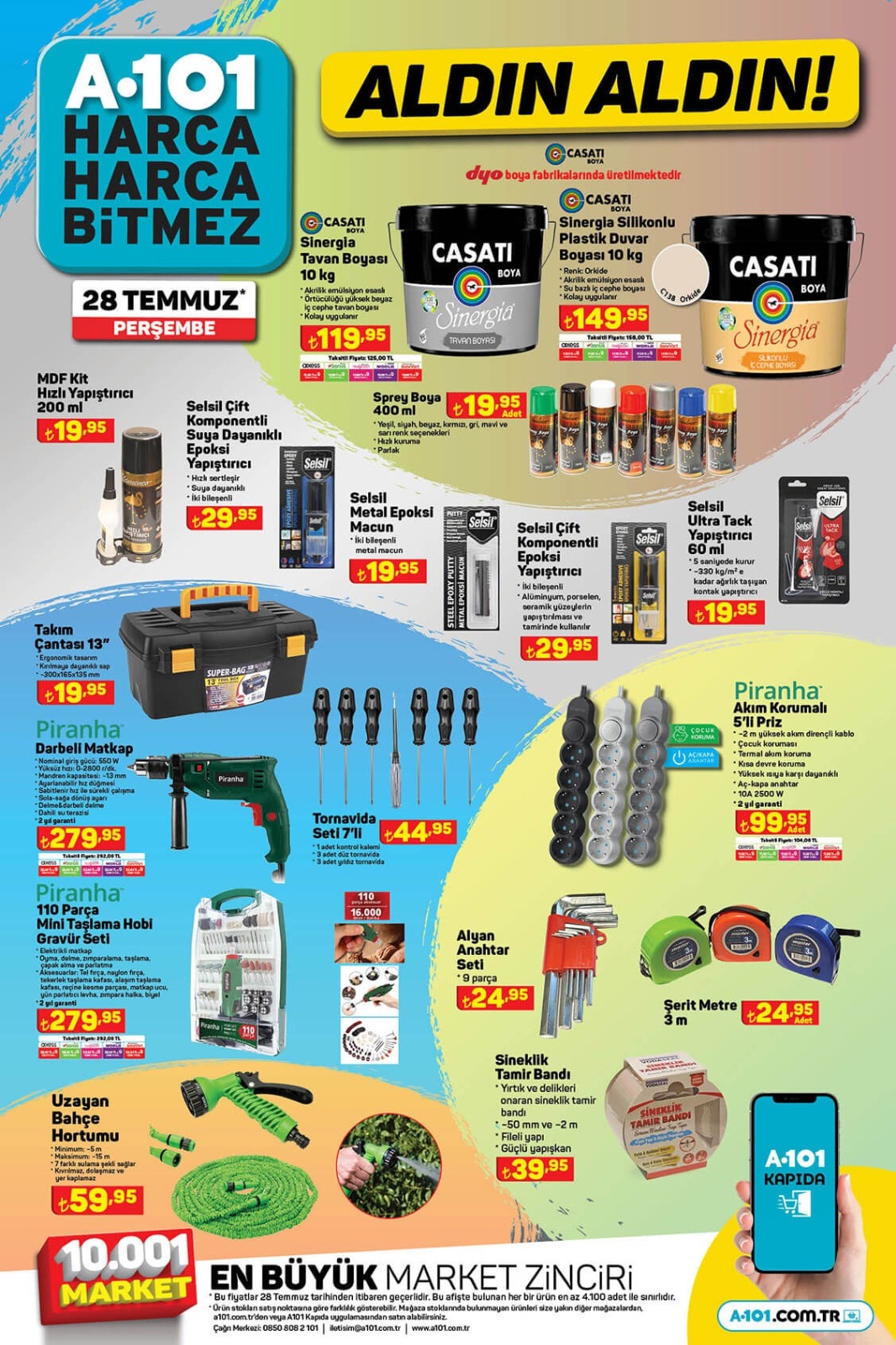 A101 28 temmuz kataloğu yayınlandı! Birbirinden hesaplı ürünler…