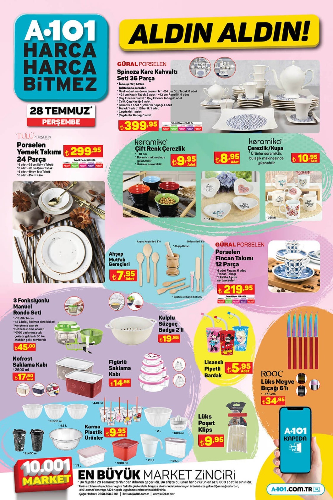 A101 28 temmuz kataloğu yayınlandı! Birbirinden hesaplı ürünler…