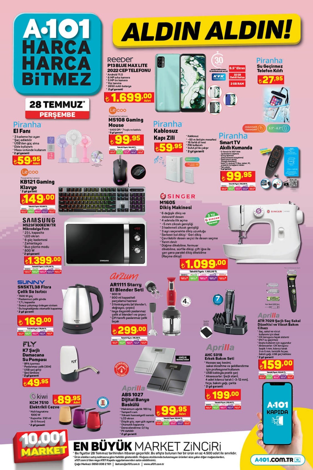 A101 28 temmuz kataloğu yayınlandı! Birbirinden hesaplı ürünler…