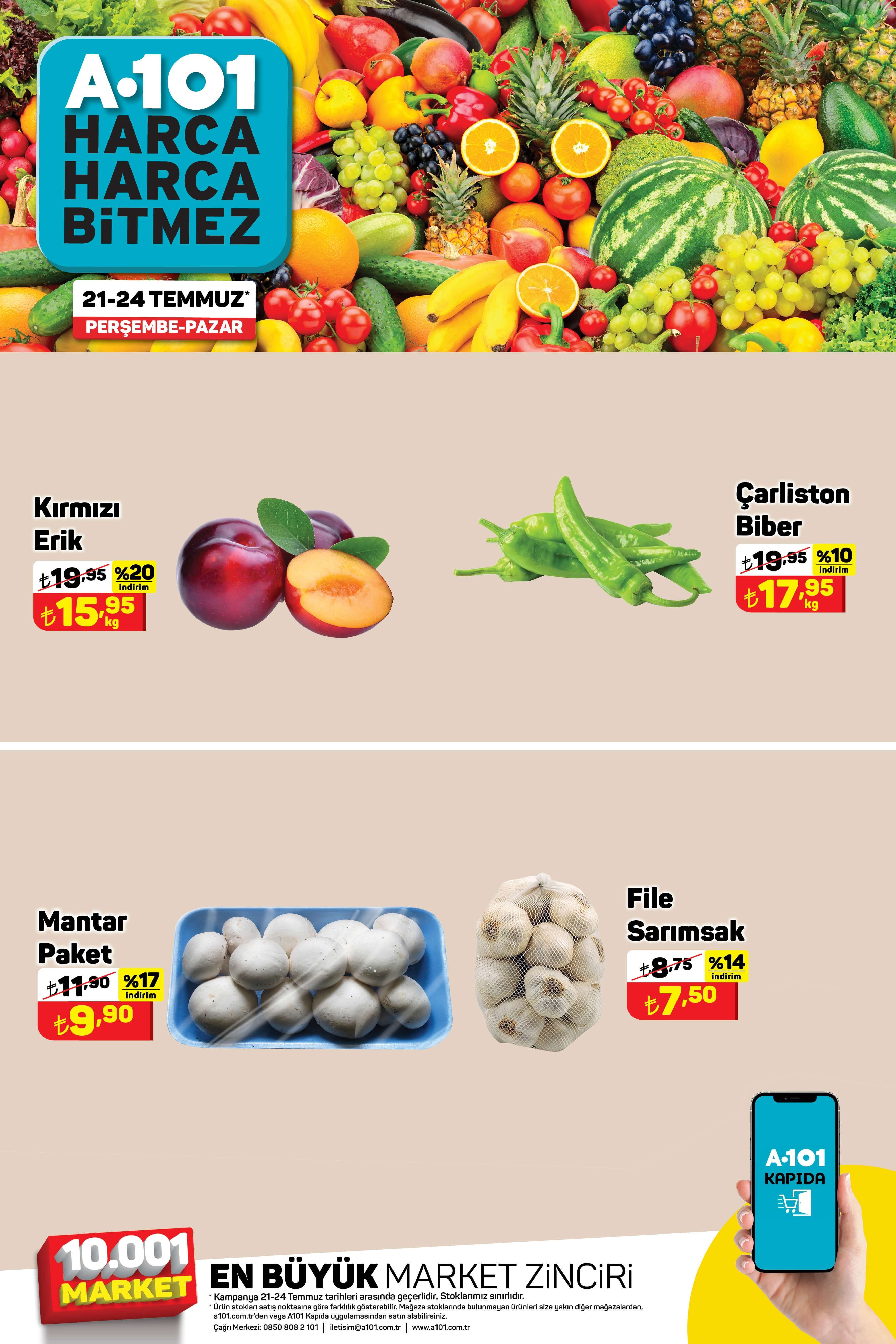 A101 den indirimli aktüel katalog! Ayçiçek yağı, peynir, sebze, meyvede dip fiyatlar! İşte 23 Temmuz 2022 fiyat listesi