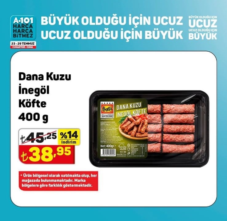 A101’de kırmızı et bayramı! Köfteden kuşbaşına ette büyük indirim!