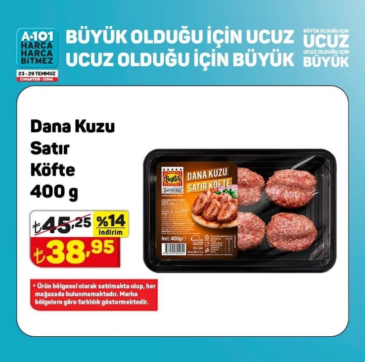 A101’de kırmızı et bayramı! Köfteden kuşbaşına ette büyük indirim!
