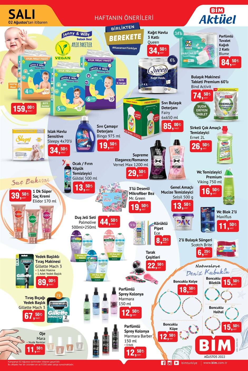 Temizlik ürünleriniz BİM 2 Ağustos Salı kataloğunda! İşte BİM 2 Ağustos Salı kataloğu!