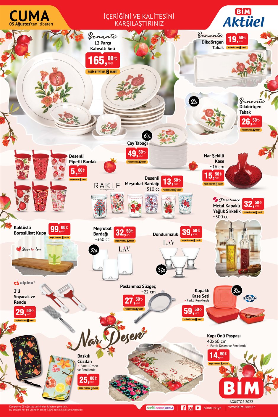 Bim’den en ucuz çeyiz ürünleri! Bim 5 Ağustos fiyat listesi…