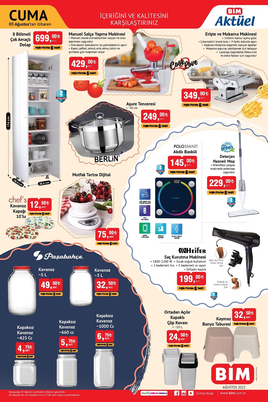 Bim’den en ucuz çeyiz ürünleri! Bim 5 Ağustos fiyat listesi…