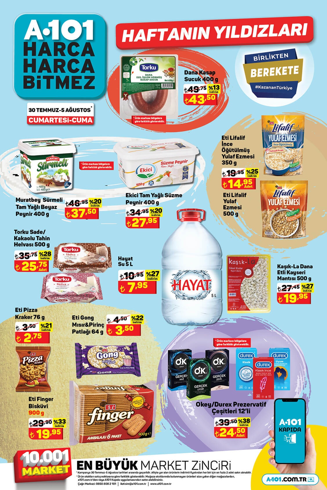 Sucuktan zeytinyağına en ucuz ürünler! İşte A101 30 Temmuz- 5 Ağustos fiyat listesi…