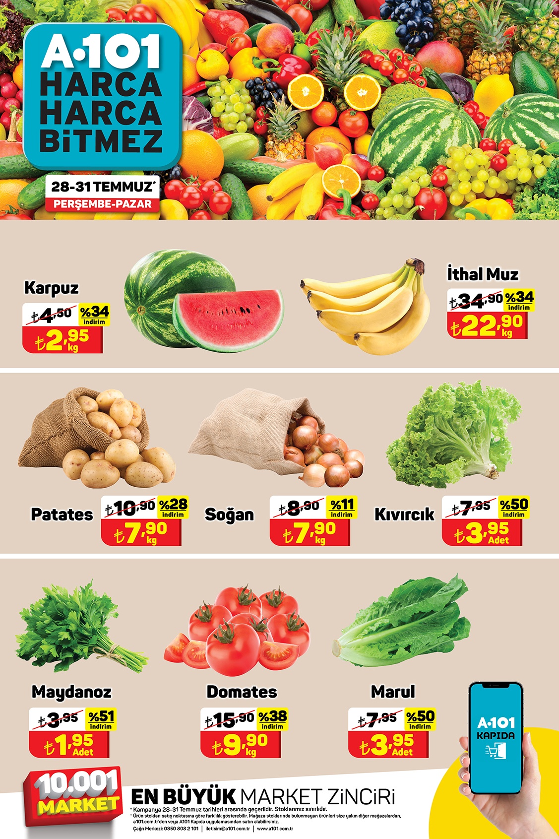 Tüm meyve ve sebzede yarı fiyat! Sepetini alan A101’e koşuyor!