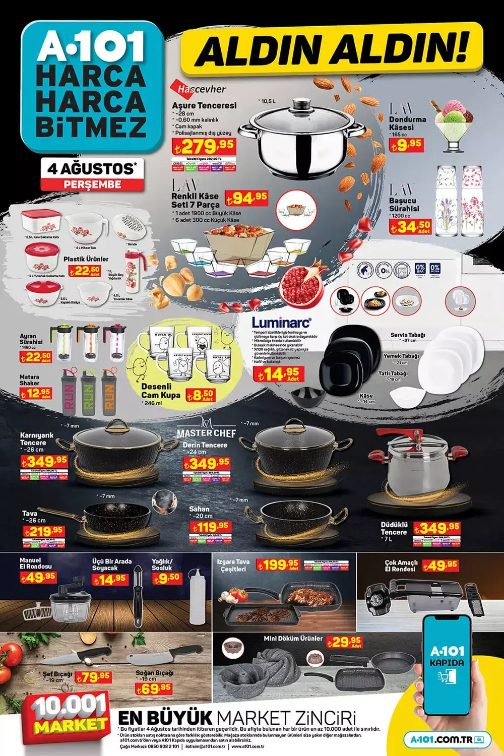 A101 4 Ağustos Perşembe aktüel ürünler kataloğu belli oldu! Bu hafta A101 de neler var? 4 Ağustos 2022 fiyat listesi