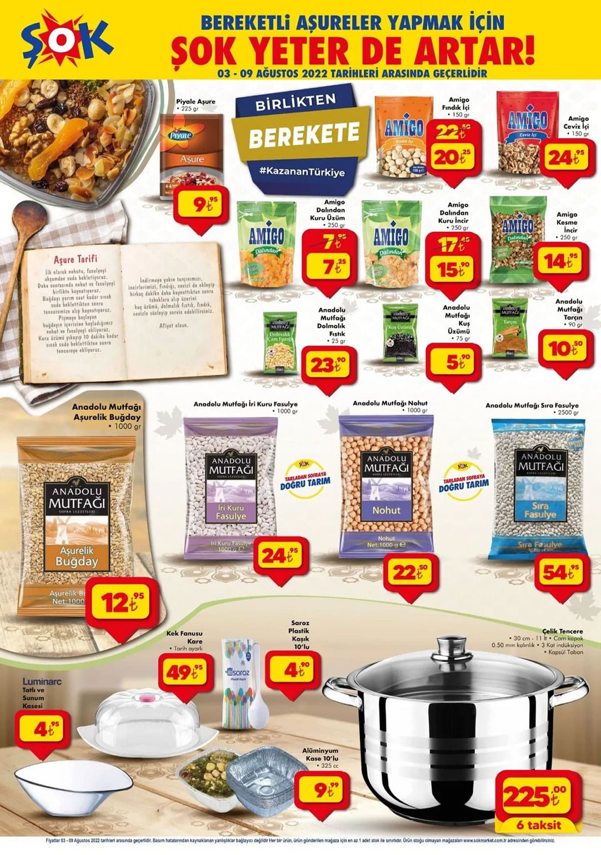 Marketlerde Aşure çılgınlığı! Tüm Aşure malzemeleri indirimde…