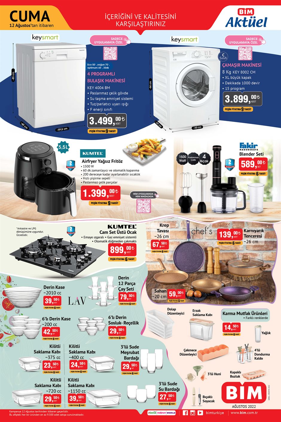BİM 12 Ağustos Cuma aktüel ürünler kataloğu belli oldu! İşte 12 Ağustos 2022 fiyat listesi!