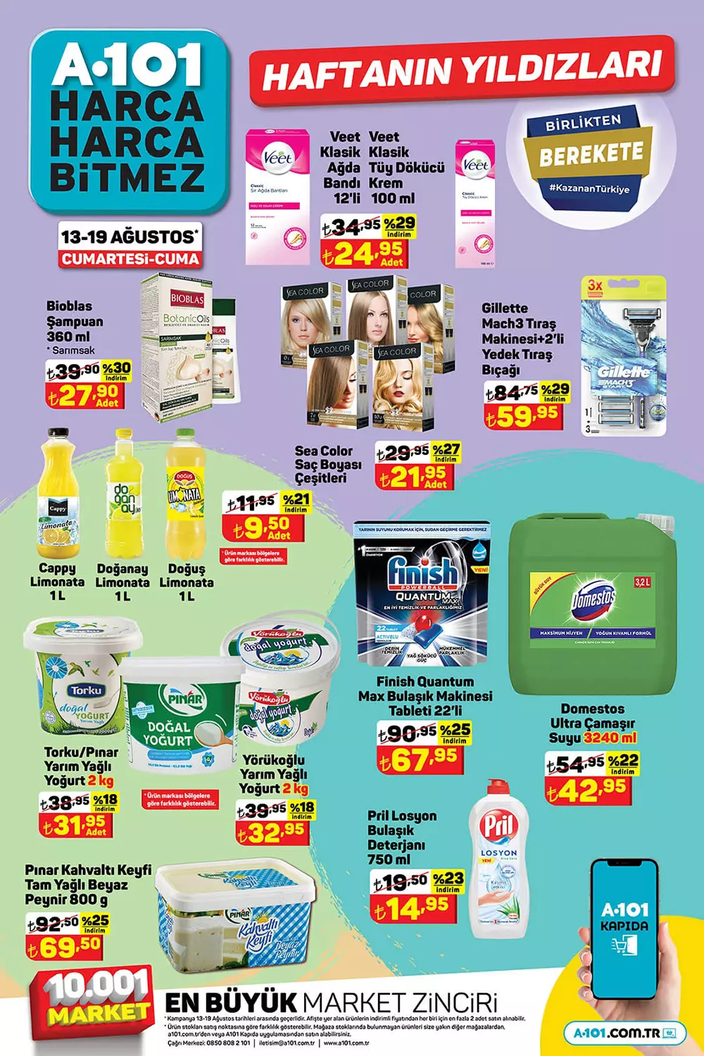 A101 den dev indirim! Yoğurt, peynir, sucuk, Tuvalet kağıdı, saç boyası... İşte 13 Ağustos 2022 fiyat listesi