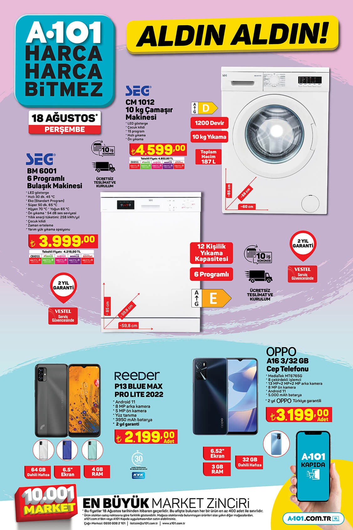 A101 18 Ağustos Perşembe aktüel kataloğu yayımlandı! Çılgın fırsat! Hemen 18 Ağustos 2022 fiyat listesine bakın!