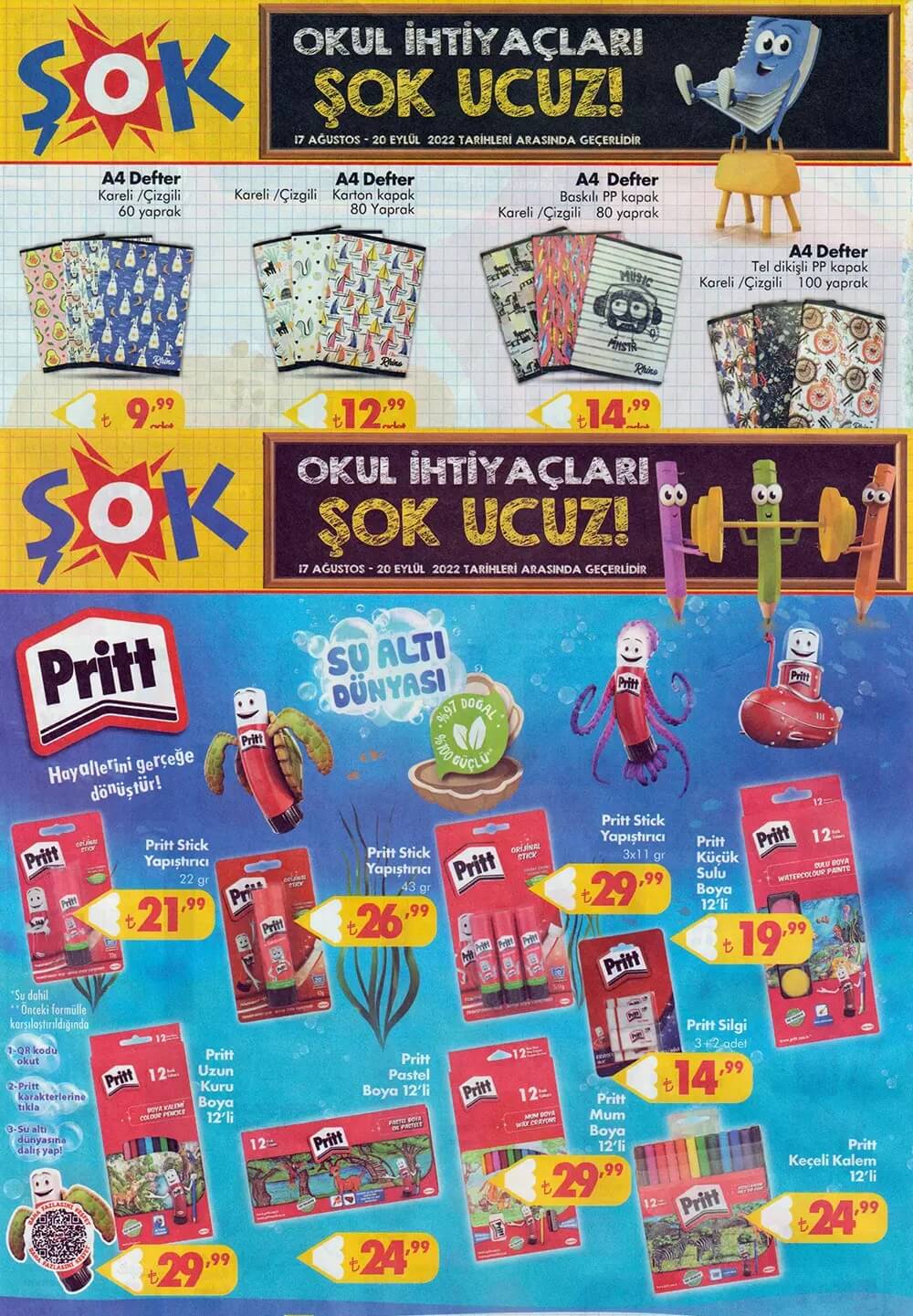 Okul eksiklerinizi 17 Ağustos Çarşamba ŞOK kataloğundan tamamlayın! İşte 17 Ağustos 2022 fiyat listesi!