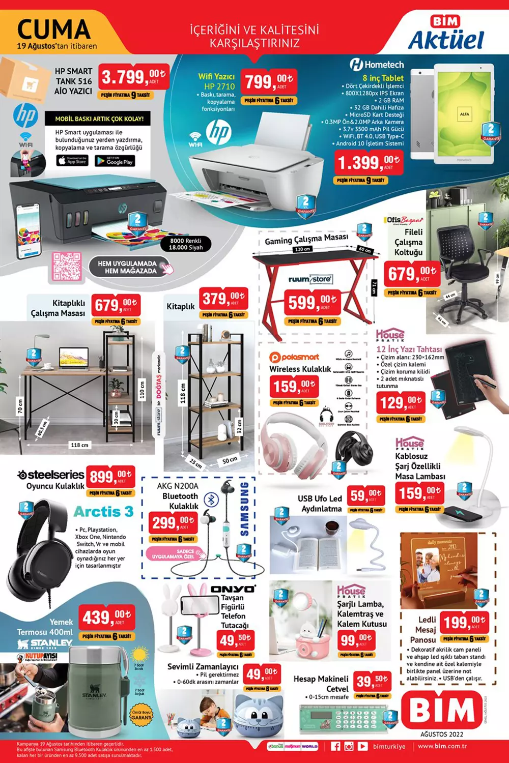 BİM 19 Ağustos Cuma aktüel ürünler kataloğu yayımlandı! Sakın kaçırmayın! İşte 19 Ağustos 2022 BİM fiyat listesi...