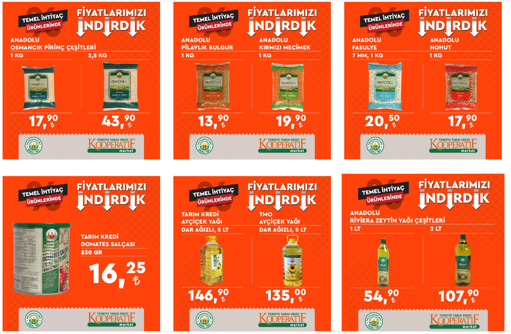 Tarım Kredi indirimli aktüel ürünler: Ayçiçek yağı, et, çay, bakliyat, yumurta... İşte 17 Ağustos 2022 fiyat listesi