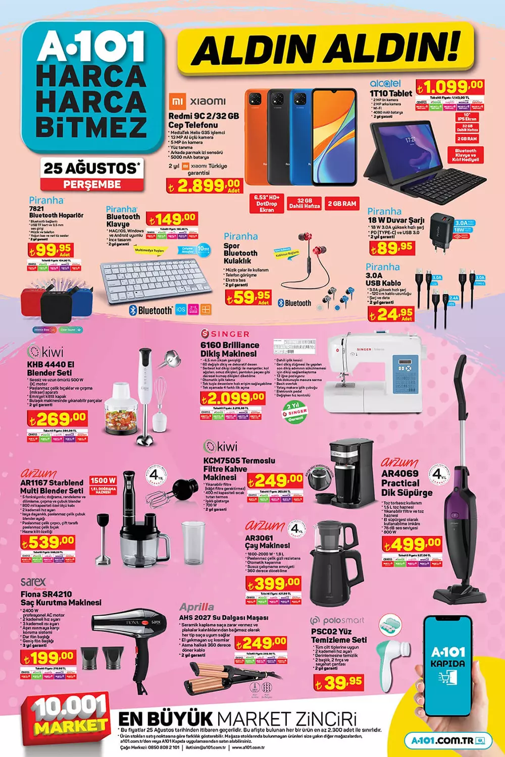 A101 25 Ağustos Perşembe aktüel ürünler kataloğu belli oldu! A101 de çılgın fırsat! 25 Ağustos 2022 fiyat listesi