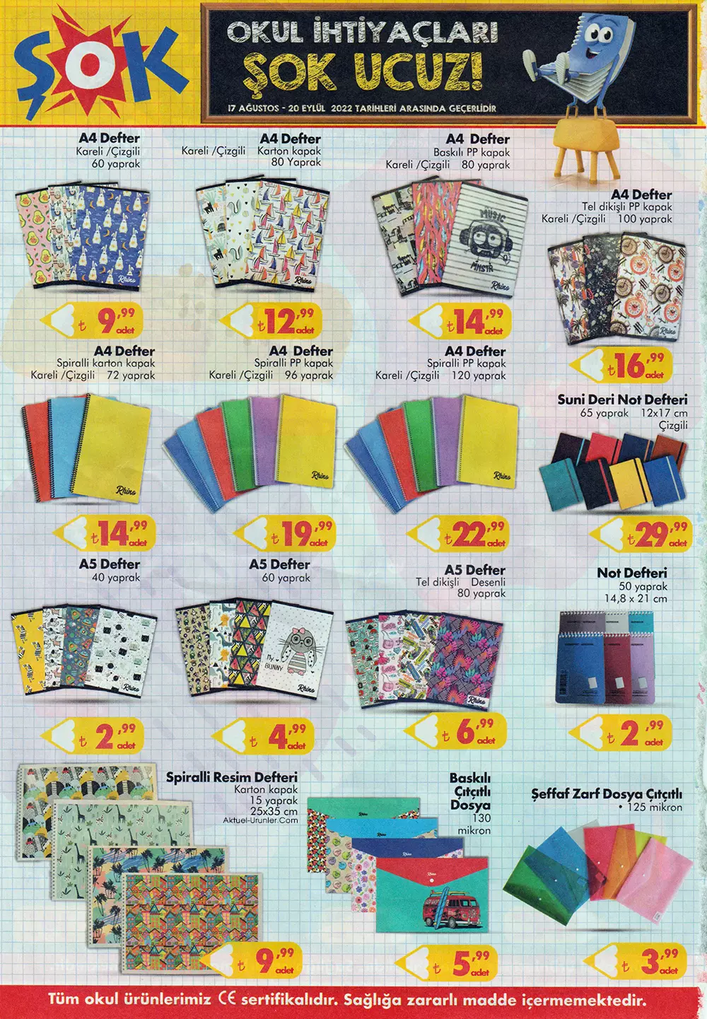 ŞOK Marketten okul alışverişine özel aktüel katalog! Ucuz alışveriş fırsatı! Hemen 20 Ağustos 2022 fiyat listesine bakın