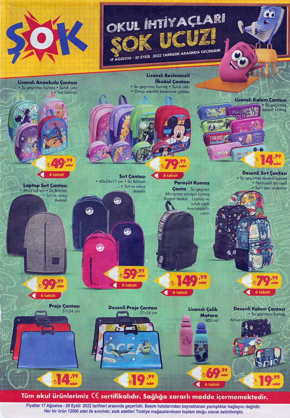 ŞOK Marketten okul alışverişine özel aktüel katalog! Ucuz alışveriş fırsatı! Hemen 20 Ağustos 2022 fiyat listesine bakın
