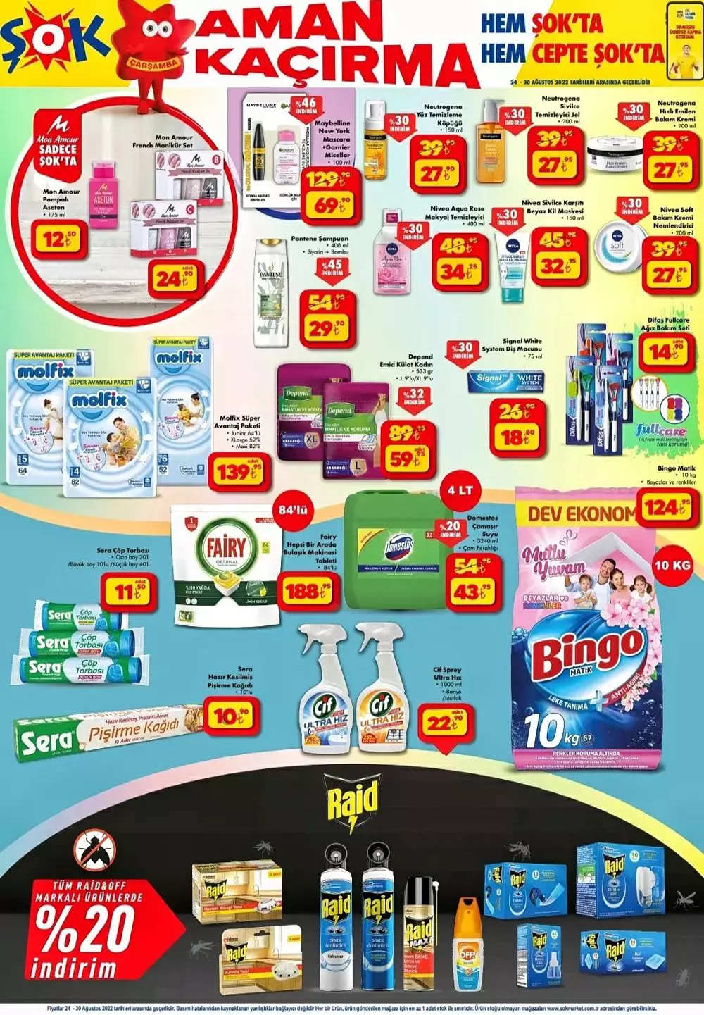 ŞOK Market 24 Ağustos kataloğu! Yüzde 40 indirim ve 6 taksit imlanı! ŞOK 24 Ağustos 2022 aktüel kataloğu fiyat listesi