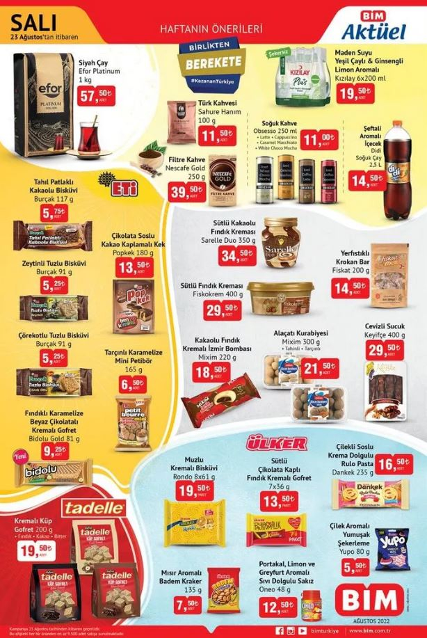 23 Ağustos 2022 Salı BİM aktüel kataloğu yayınlandı! Bu hafta BİM aktüel ürünleri 2 sayfa olarak açıklandı!