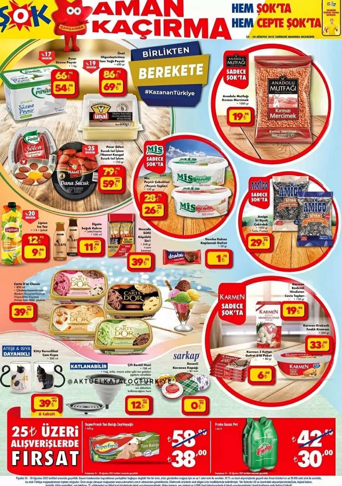 24-30 Ağustos ŞOK aktüel ürünler kataloğu yayınlandı! Dört sayfalık indirimli ürünler yarın raflarda olacak!