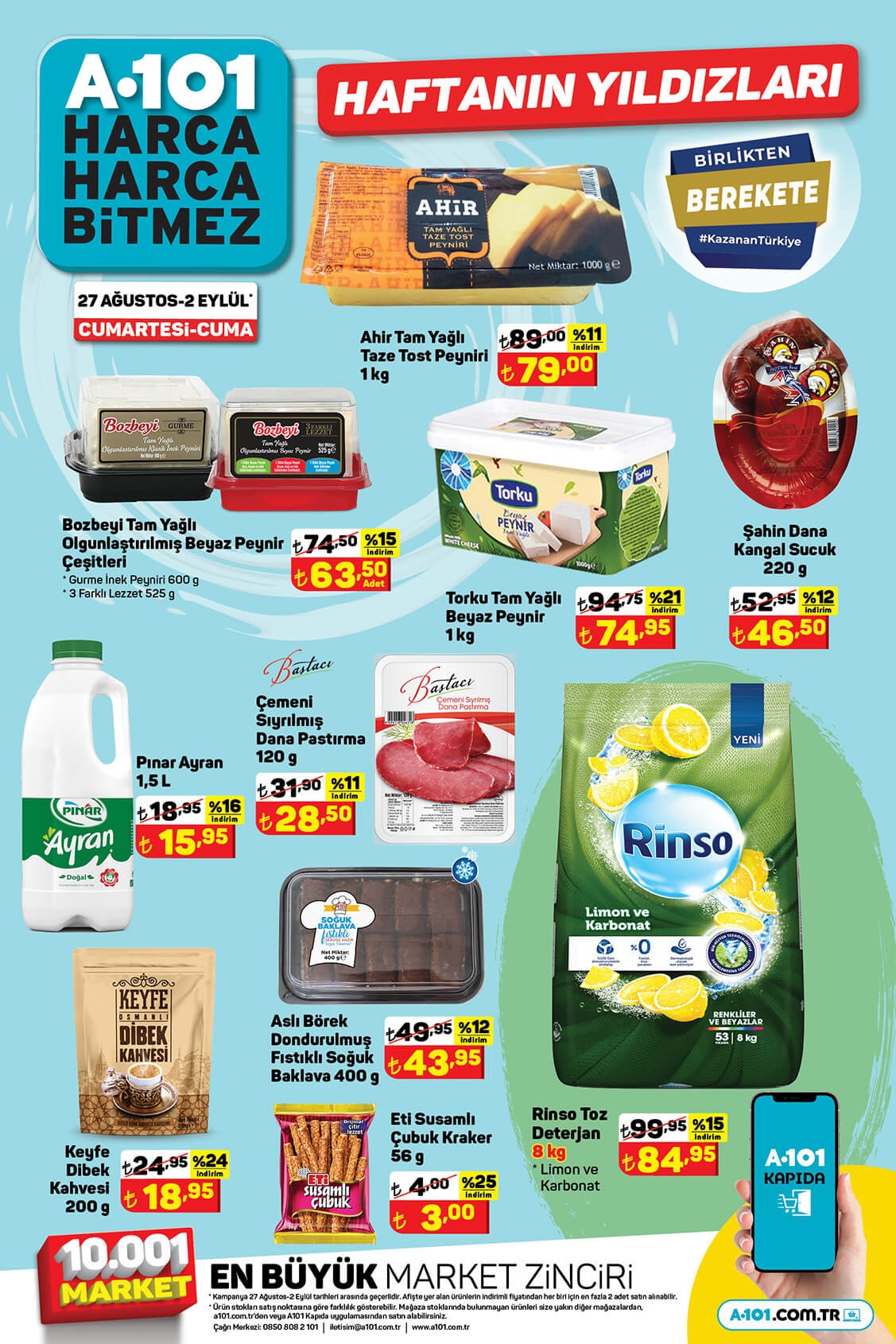 A101 den dev indirim! Sebze, meyve, salam sucuk, süt! İşte 27 Ağustos 2022 A101 indirimli aktüel kataloğu fiyat listesi