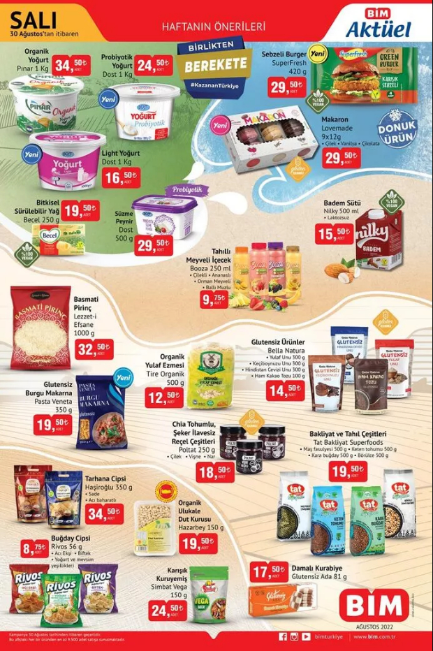 30 Ağustos 2022 Salı BİM aktüel kataloğunda hangi ürünler indirimde? İşte iki sayfa BİM aktüel ürünleri kataloğu...