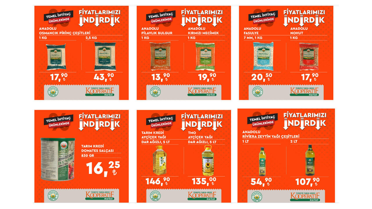 Tarım Kredi 29 Ağustos aktüel ürünler kataloğunda hangi ürünler indirimde? İşte 29 Ağustos 2022 fiyat listesi...