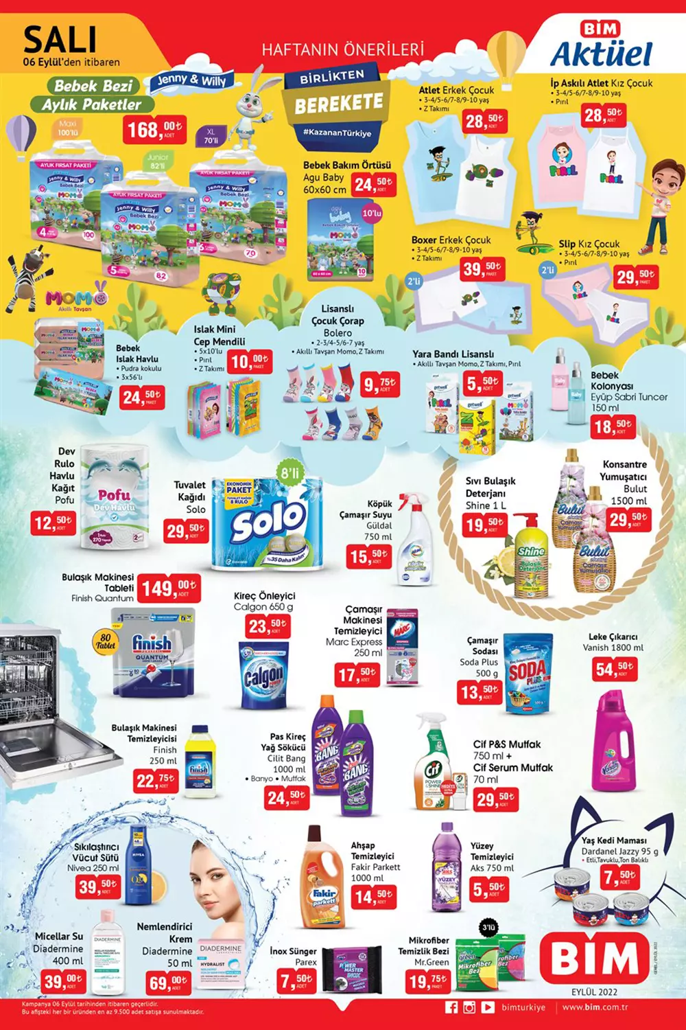 BİM in 6 Eylül Salı kataloğu belli oldu! İşte BİM aktüel ürünler kataloğu 6 Eylül 2022 fiyat listesi...