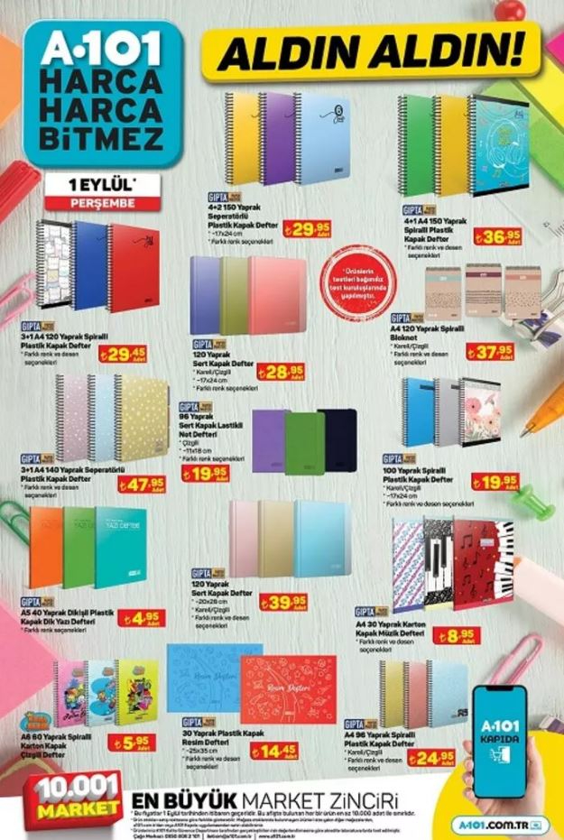 1 Eylül 2022 Perşembe günü A101 aktüel ürünler kataloğu...