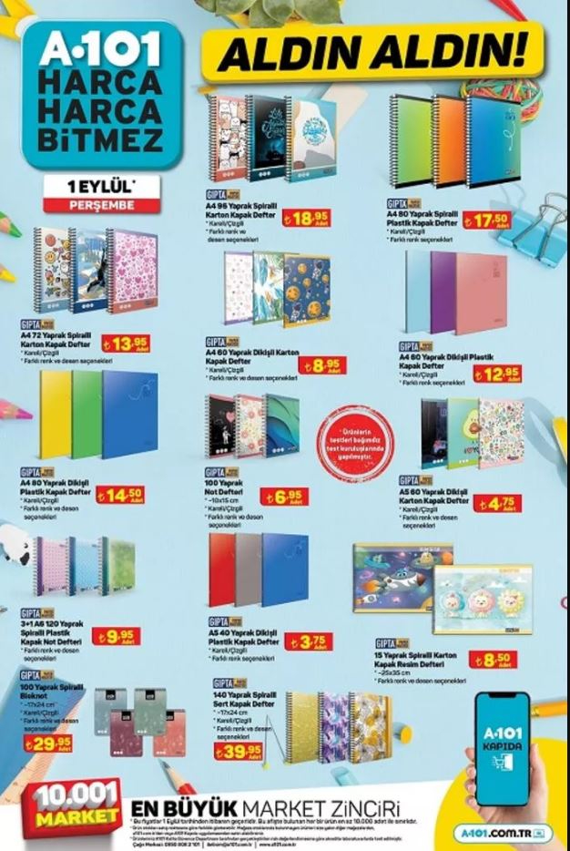 1 Eylül 2022 Perşembe günü A101 aktüel ürünler kataloğu...