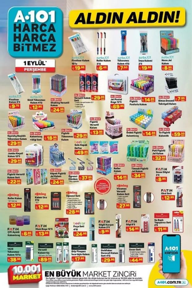 1 Eylül 2022 Perşembe günü A101 aktüel ürünler kataloğu...