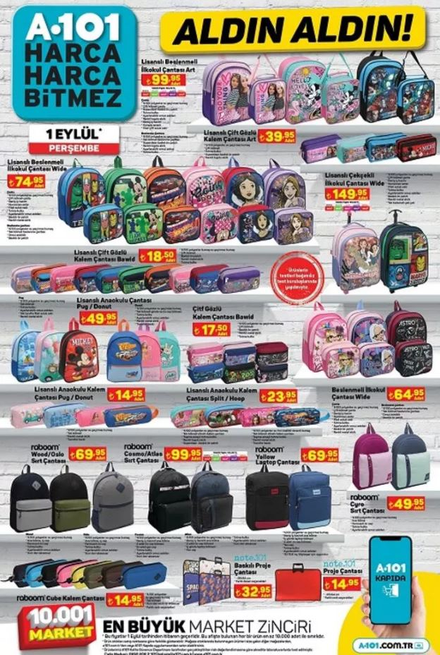 1 Eylül 2022 Perşembe günü A101 aktüel ürünler kataloğu...