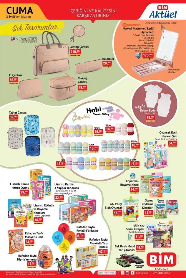 2 Eylül 2022 Cuma BİM aktüel kataloğu… Bu hafta BİM de hangi indirimli ürünler var?