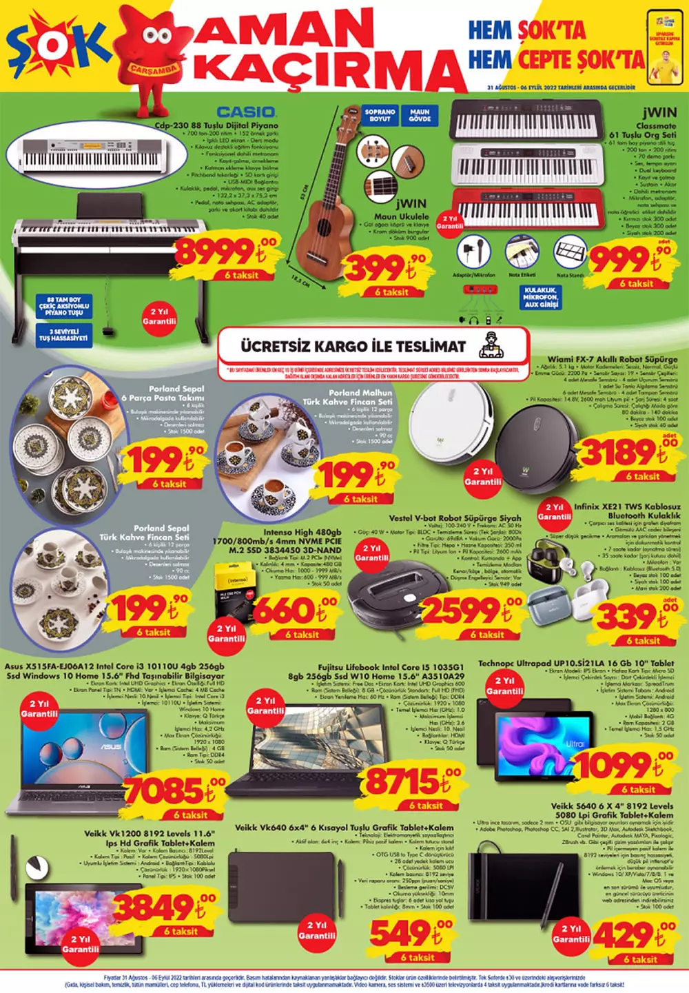 ŞOK Market Çarşamba kataloğu açıklandı! Bugün ŞOK ta neler var? İşte 31 Ağustos 2022 fiyat listesi...