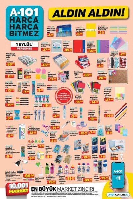 A101 1 Eylül kırtasiye kataloğu yayınladı! 1 Eylül 2022 A101 indirimli aktüel ürünler yarın raflarda!