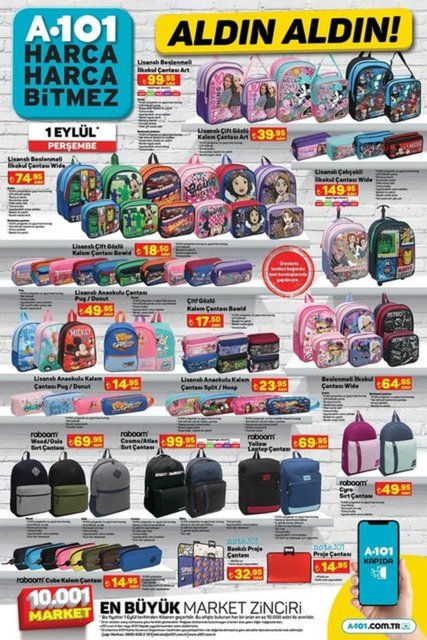 A101 1 Eylül kırtasiye kataloğu yayınladı! 1 Eylül 2022 A101 indirimli aktüel ürünler yarın raflarda!