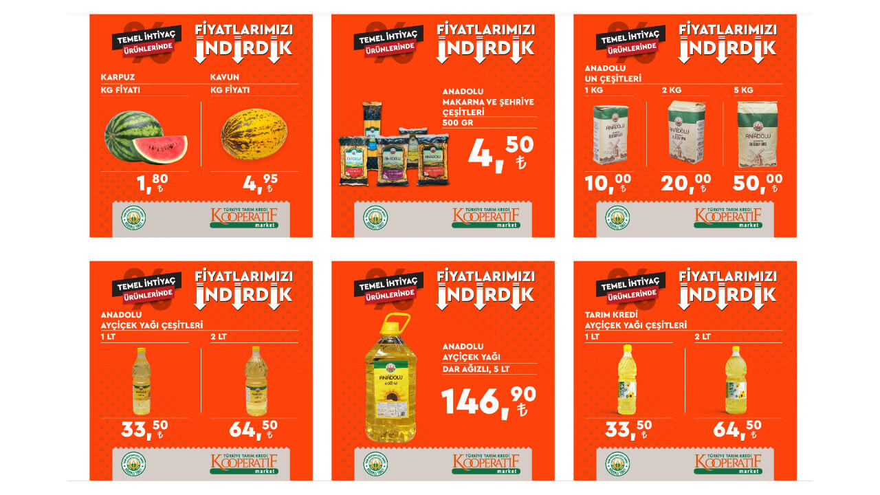 Tarım Kredi 1 Eylül indirimli aktüel ürünler kataloğu yayımlandı! Sıvı yağ, et, süt, sebze! 1 Eylül 2022 fiyat listesi