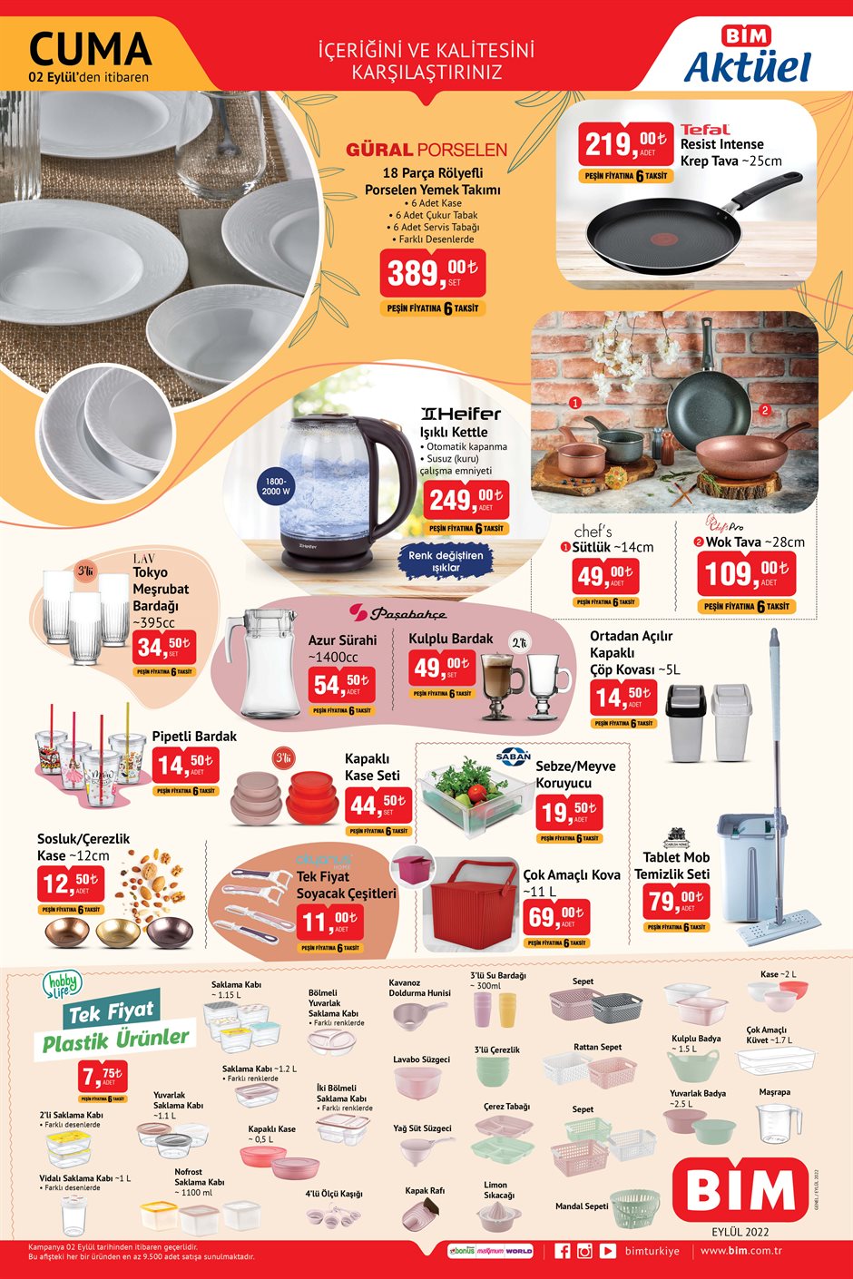 Eviniz için en ucuz çeyiz ürünleri BİM’de! 2 Eylül BİM fiyat listesi…