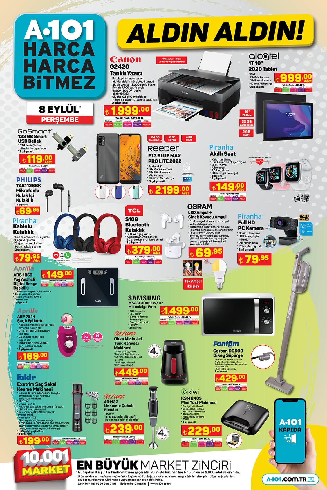A101 8 Eylül 2022 aktüel ürünler! İşte 8 Eylül Perşembe A101 kataloğu indirimli alışveriş listesi