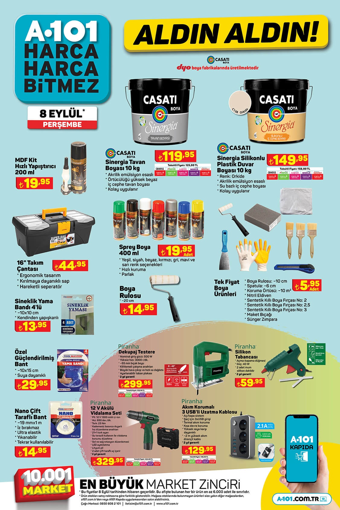 A101 8 Eylül 2022 aktüel ürünler! İşte 8 Eylül Perşembe A101 kataloğu indirimli alışveriş listesi