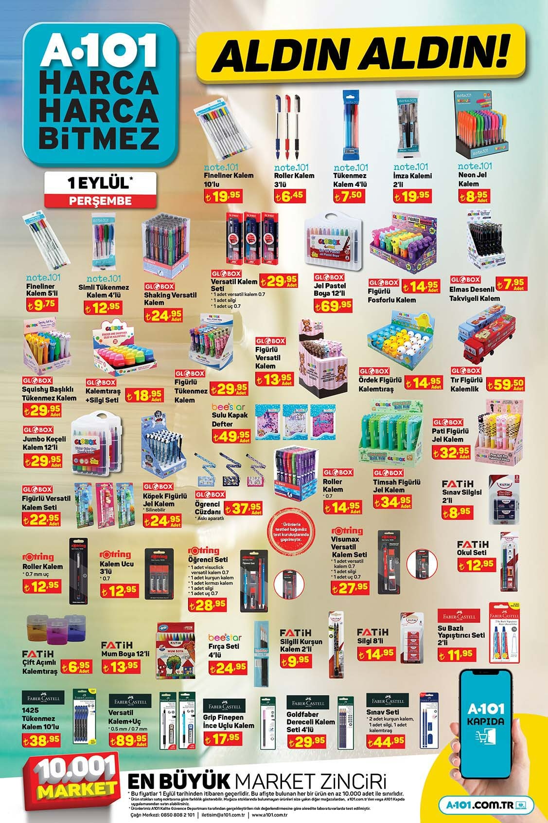 A101 kırtasiye ürünleri kataloğunu yayımladı! İşte A101 ucuz okul malzemeleri 3 Eylül 2022 fiyat listesi...
