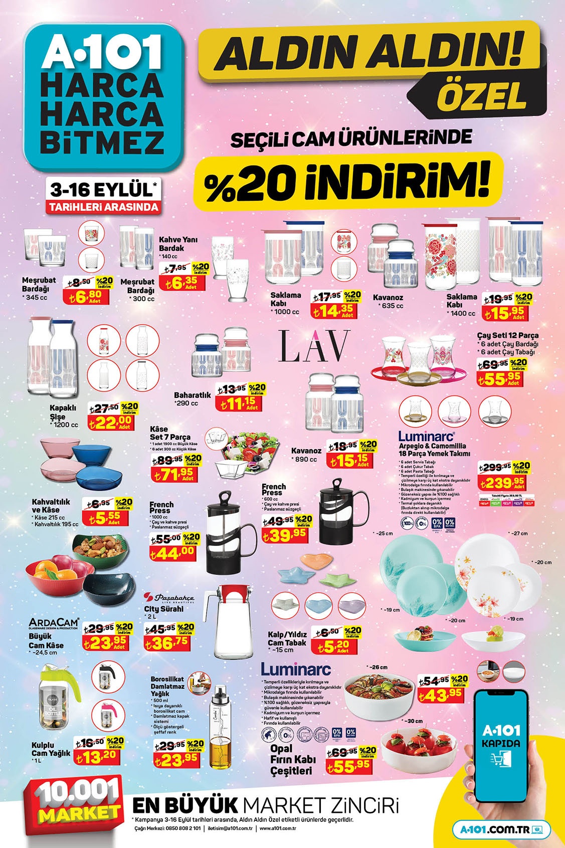 Yemek takımlarından çay setlerine çeyizlik ürünlerde indirim şöleni! A101 8 Eylül fiyat listesi…