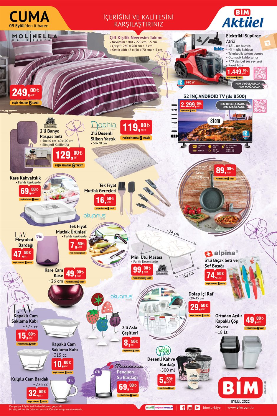 BİM’de böyle indirim görülmedi! Bu fiyatlara şok olacaksınız! BİM 9 Eylül fiyat listesi…